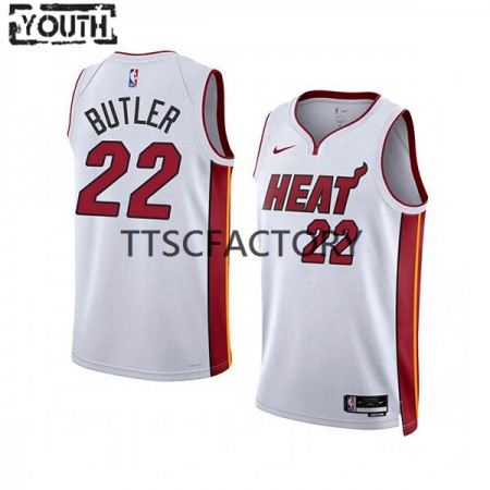 Kinder NBA Miami Heat Trikot Jimmy Butler 22 Nike 2022-23 Association Edition Weiß Swingman
